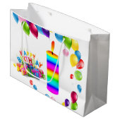 ハッピーバースデー抱き枕キャンドルバルーン ラージペーパーバッグ (正面アングル)