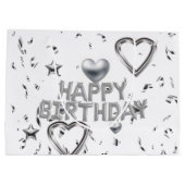 ハッピーバースデー抱き枕シルバーハート ラージペーパーバッグ (裏面)