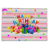 ハッピーバースデー抱き枕ストライプ ラージペーパーバッグ (裏面)