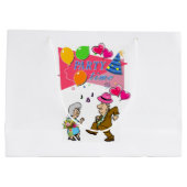 ハッピーバースデー抱き枕パーティー時間記念日 ラージペーパーバッグ (裏面)