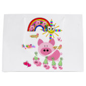 ハッピーバースデー抱き枕ピンクピグ ラージペーパーバッグ (正面)