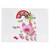 ハッピーバースデー抱き枕ピンクピグ ラージペーパーバッグ (裏面)