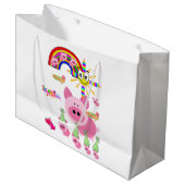 ハッピーバースデー抱き枕ピンクピグ ラージペーパーバッグ (正面アングル)