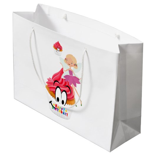 ハッピーバースデー抱き枕フェアリーカップケーキ ラージペーパーバッグ (裏面アングル)