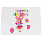 ハッピーバースデー抱き枕プリンセス ラージペーパーバッグ (正面)