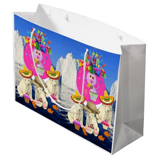 ハッピーバースデー抱き枕ポーラベア ラージペーパーバッグ (裏面アングル)