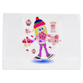 ハッピーバースデー抱き枕ワッキー少女 ラージペーパーバッグ (裏面)