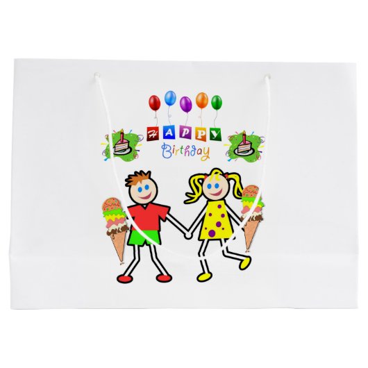 ハッピーバースデー抱き枕双子 ラージペーパーバッグ (裏面)