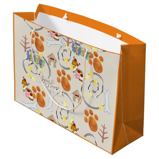 ハッピーバースデー抱き枕犬を飼いに行こう ラージペーパーバッグ (裏面アングル)