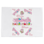 ハッピーバースデー抱き枕祝ピンク ラージペーパーバッグ (裏面)