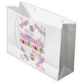 ハッピーバースデー抱き枕祝ピンク ラージペーパーバッグ (正面アングル)