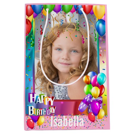 ハッピーバースデー抱き枕追加ガールズ名 ミディアムペーパーバッグ (正面)