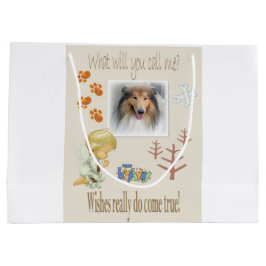 ハッピーバースデー抱き枕願い犬 ラージペーパーバッグ