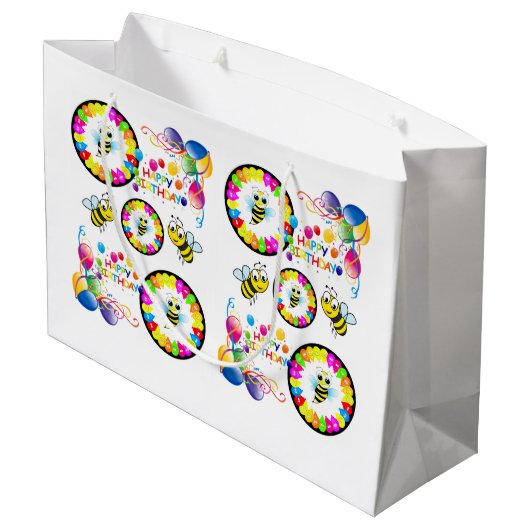ハッピーバースデー抱き枕（昆虫）マルハナバチ ラージペーパーバッグ (裏面アングル)