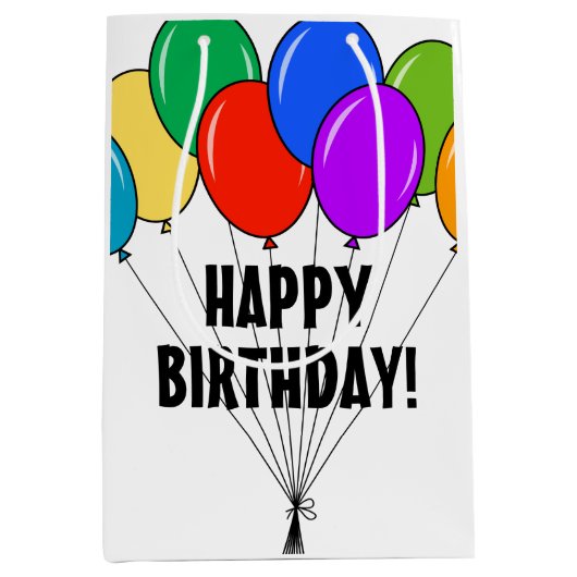 ハッピーバースデー抱き枕（色気球） ミディアムペーパーバッグ (正面)