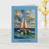 ハッピーバースデー抽象芸術セーリング編集可能カード カード (黄色い花)