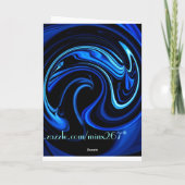 ハッピーバースデー抽象芸術ブルーバタフライカード カード (裏面)