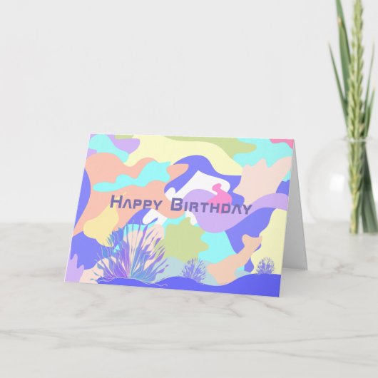 ハッピーバースデー抽象芸術モダンアート カード (正面)
