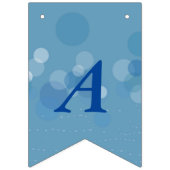 ハッピーバースデー抽象芸術円ダッシュの網掛け青 バンティングフラッグ (第2の旗)