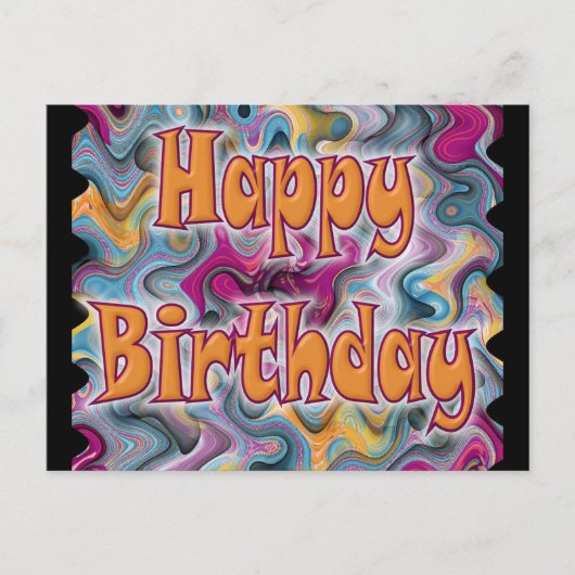 ハッピーバースデー抽象芸術 ポストカード (正面)