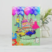 ハッピーバースデー招待状オーバーザヒル 招待状 (スタンド正面)