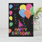 ハッピーバースデー招待状カード 招待状 (スタンド正面)