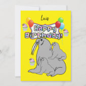 ハッピーバースデー招待状シールバルーン 招待状 (正面)