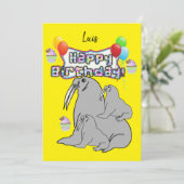 ハッピーバースデー招待状シールバルーン 招待状 (スタンド正面)