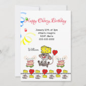 ハッピーバースデー招待状チーシー誕生日ワイルドワン 招待状 (正面)