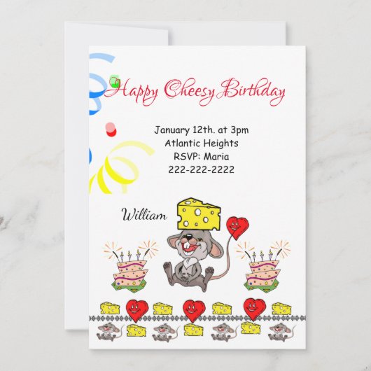 ハッピーバースデー招待状チーシー誕生日ワイルドワン 招待状 (正面)