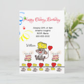 ハッピーバースデー招待状チーシー誕生日ワイルドワン 招待状 (スタンド正面)