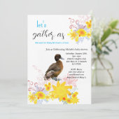 ハッピーバースデー招待状ベビーダックフローラ 招待状 (スタンド正面)