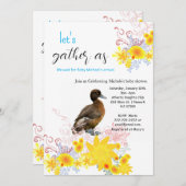 ハッピーバースデー招待状ベビーダックフローラ 招待状 (正面/裏面)