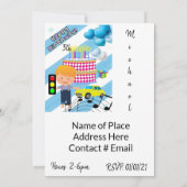 ハッピーバースデー招待状ボーイカー 招待状 (裏面)