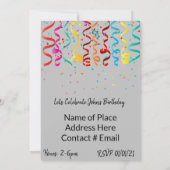 ハッピーバースデー招待状ボーイトレイン 招待状 (裏面)