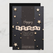 ハッピーバースデー招待状編集テーブル 招待状 (正面/裏面)