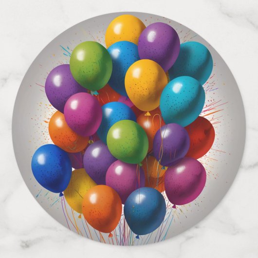 ハッピーバースデー招待状 コンフェッティ (ラージ裏面)