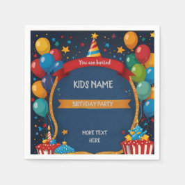 ハッピーバースデー招待状 スタンダードカクテルナプキン