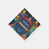 ハッピーバースデー招待状 スタンダードカクテルナプキン (角)