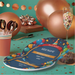 ハッピーバースデー招待状 ペーパープレート