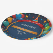 ハッピーバースデー招待状 ペーパープレート (アングル)