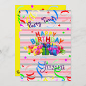 ハッピーバースデー招待状 招待状 (正面/裏面)