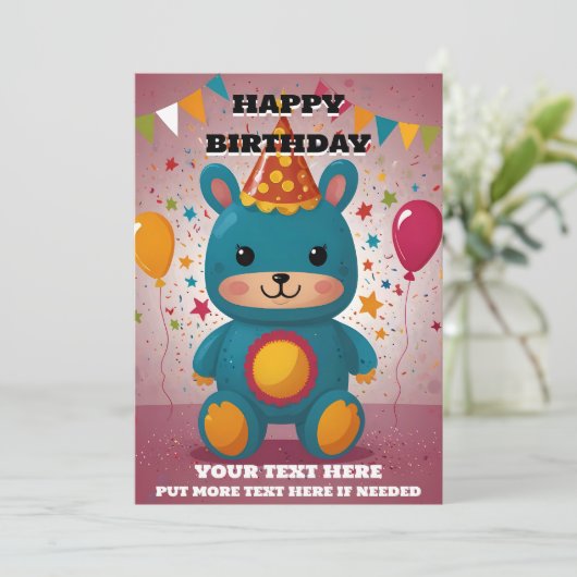 ハッピーバースデー招待状 招待状 (スタンド正面)