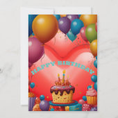 ハッピーバースデー招待状 招待状 (裏面)