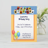 ハッピーバースデー招待状 招待状 (スタンド正面)