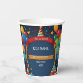 ハッピーバースデー招待状 紙コップ (正面)