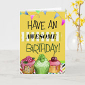 ハッピーバースデー挨拶 カード (黄色い花)