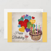 ハッピーバースデー挨拶 ポストカード (正面/裏面)