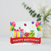 ハッピーバースデー挨拶 ポストカード (スタンド正面)