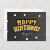 ハッピーバースデー挨拶 ポストカード (正面/裏面)
